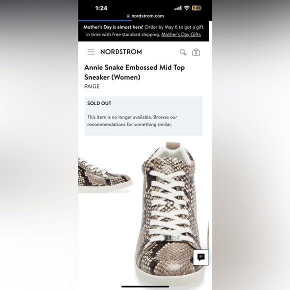 Paige Annie Snake Embossed Mid Top Sneaker - Picture 6 of 6